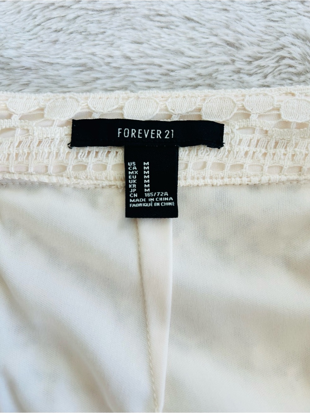 Vintage Forever 21 Babydoll Cream Lace Low Rise Miniskirt Size M - Picture 6 of 9